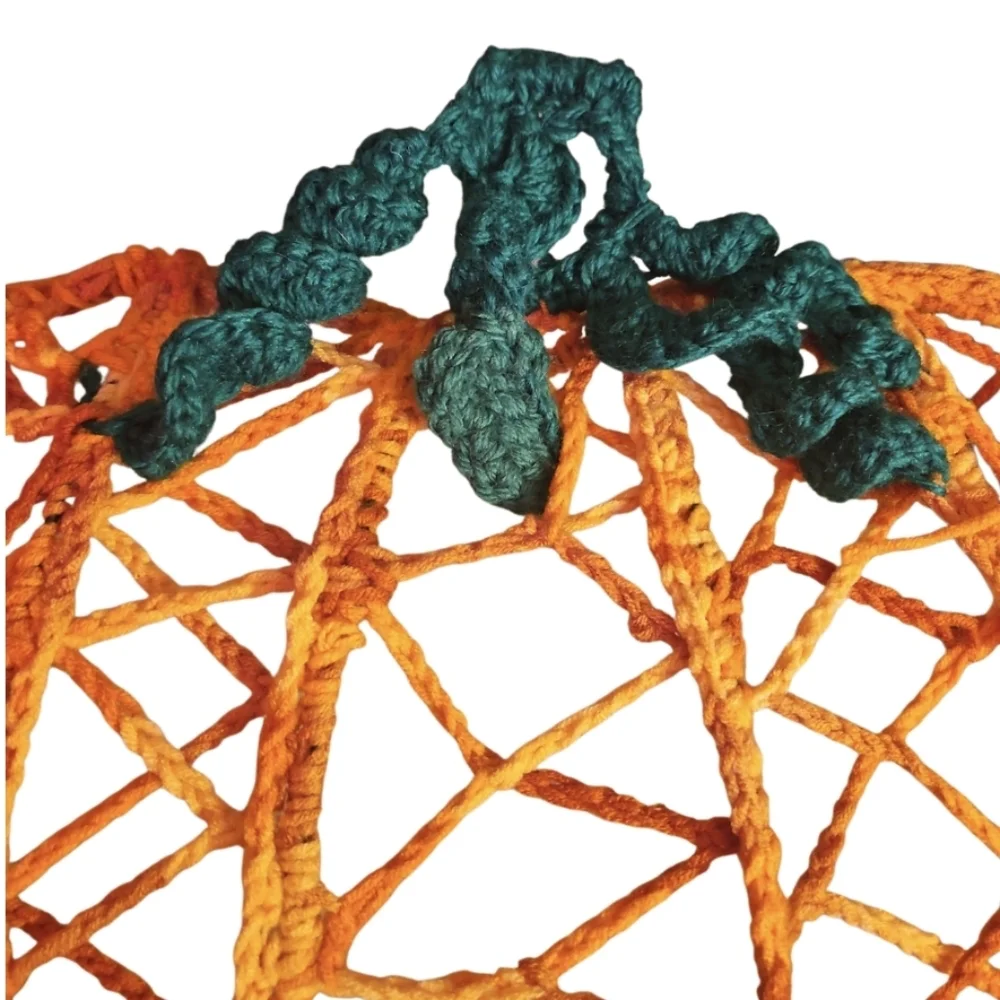 Hand Crafted Crochet Art Door Decor Handmade Holiday Wreath Pumpkin Wall Decor